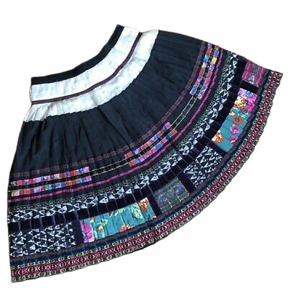 ANTHROPOLOGIE Accordion Pleated Vintage Boho Valea Skirt COREY LYNN CALTER Small - Picture 10 of 15